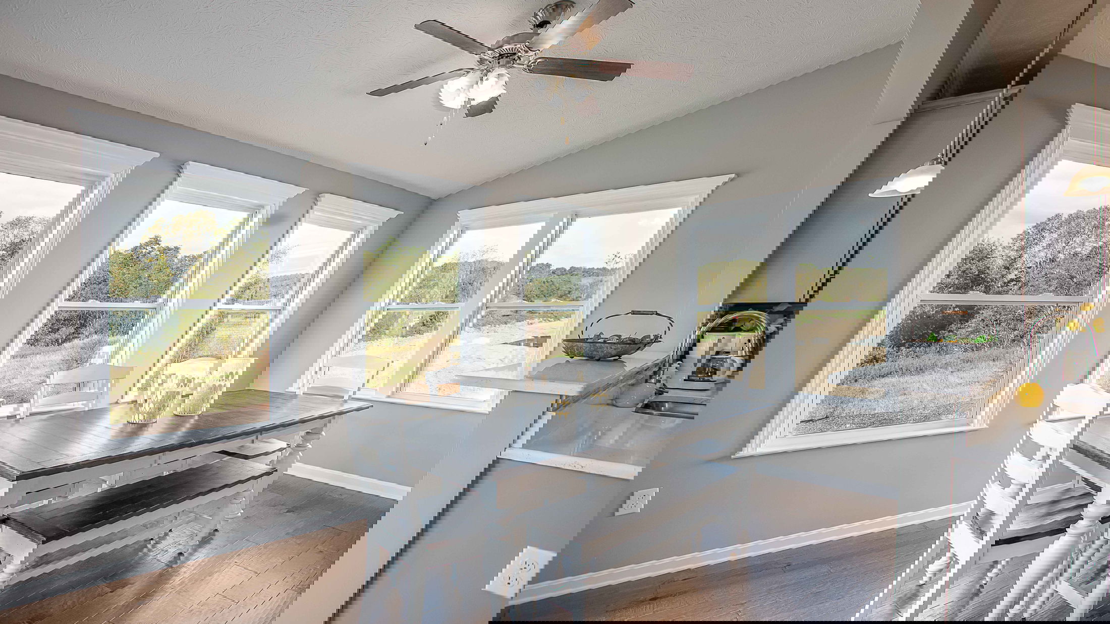 The image appears corrupted or glitched, displaying horizontal bands of vibrant colors.