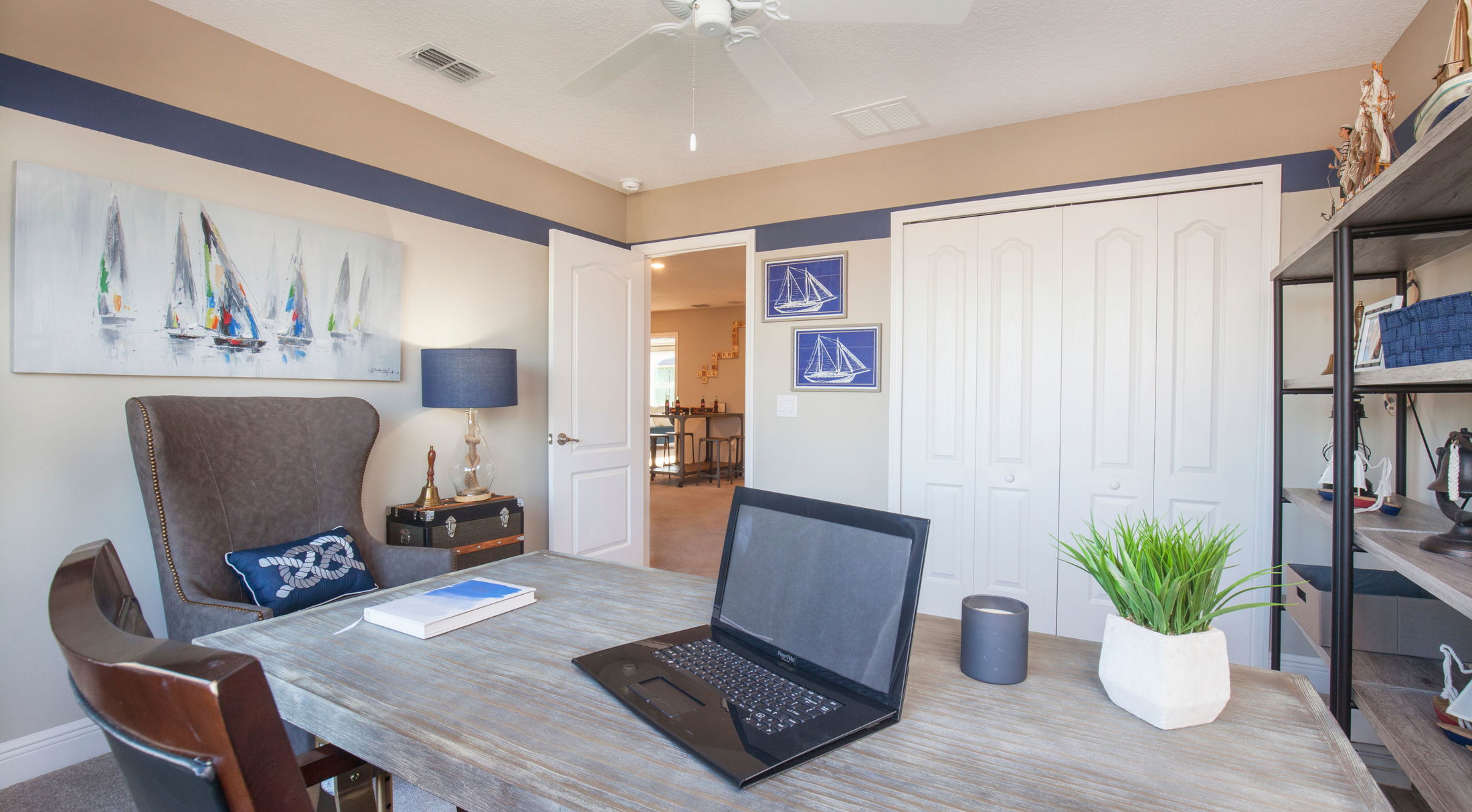 flex space used as an office in a new home in flagler county
