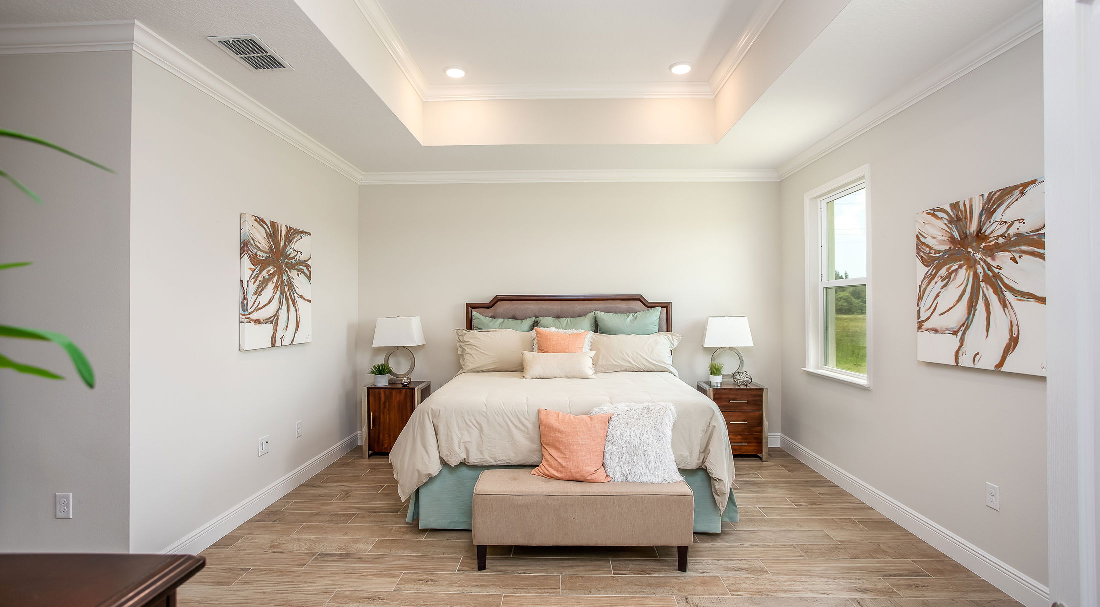 master bedroom in a new home in naples, fl