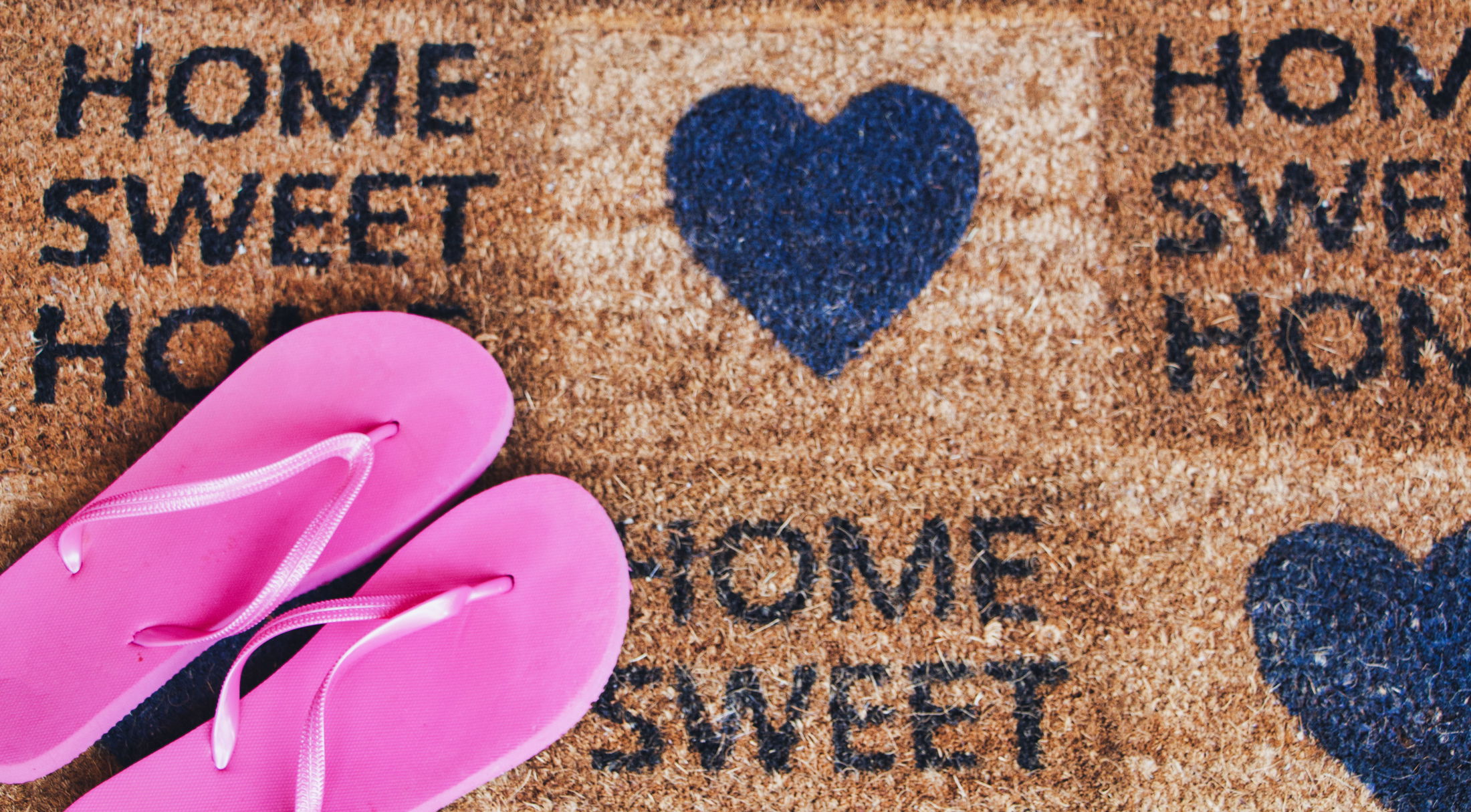 Pink flip-flops on a \