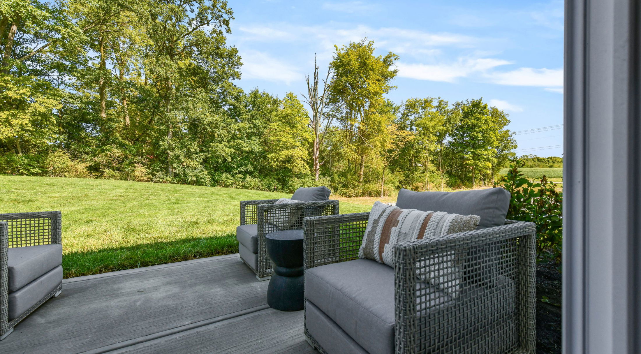 outdoor patio with chairs in a new home in lakeland, fl