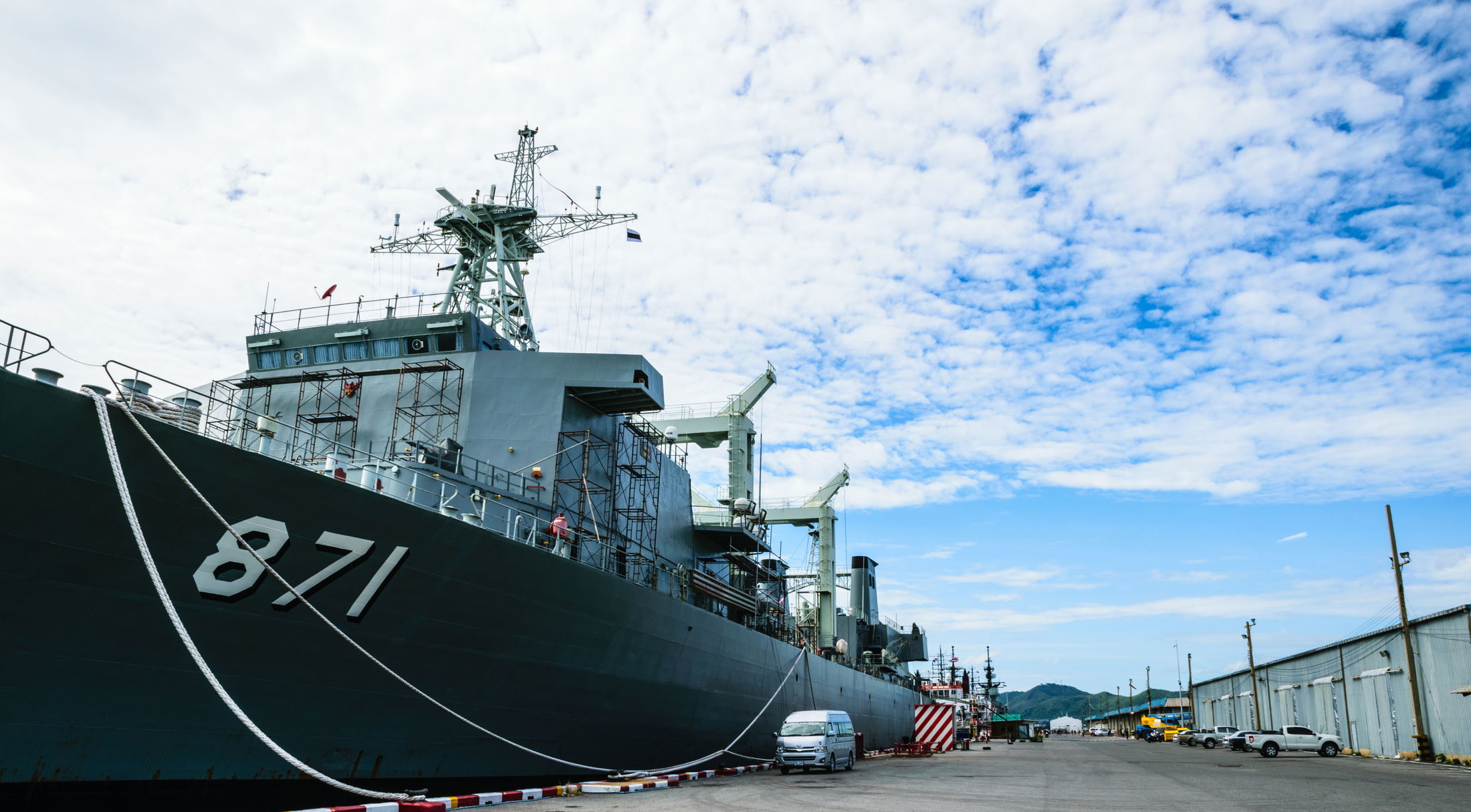 kings naval base with a docked ship in st. marys, ga