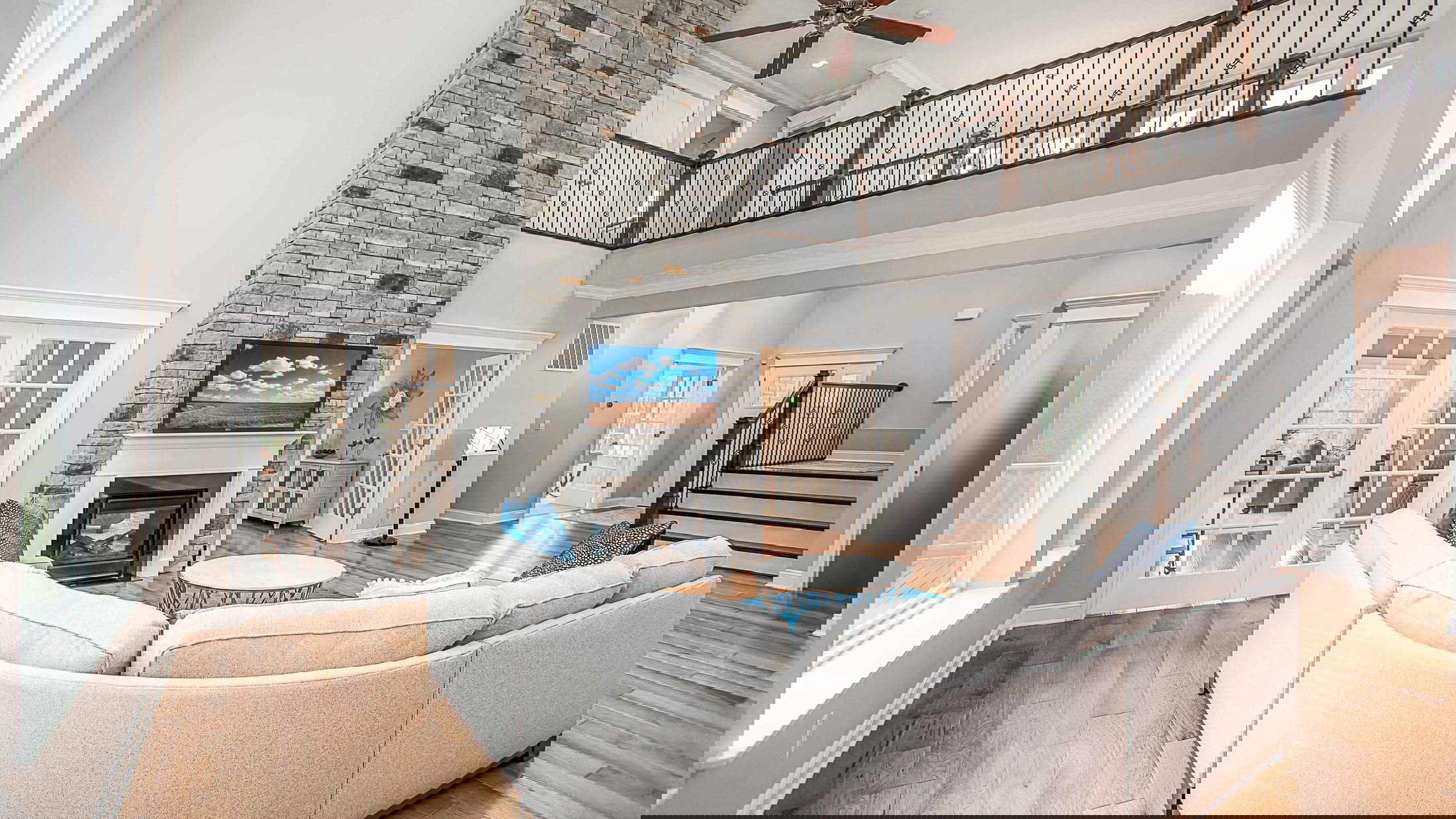 A distorted, glitchy image with bright horizontal lines in green, yellow, red, and orange.