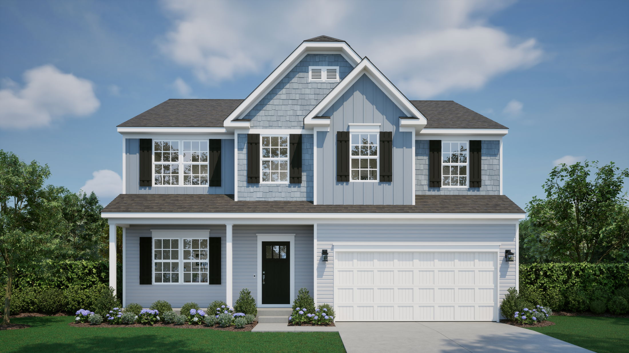 blue exterior birmingham home design in hunters preserve