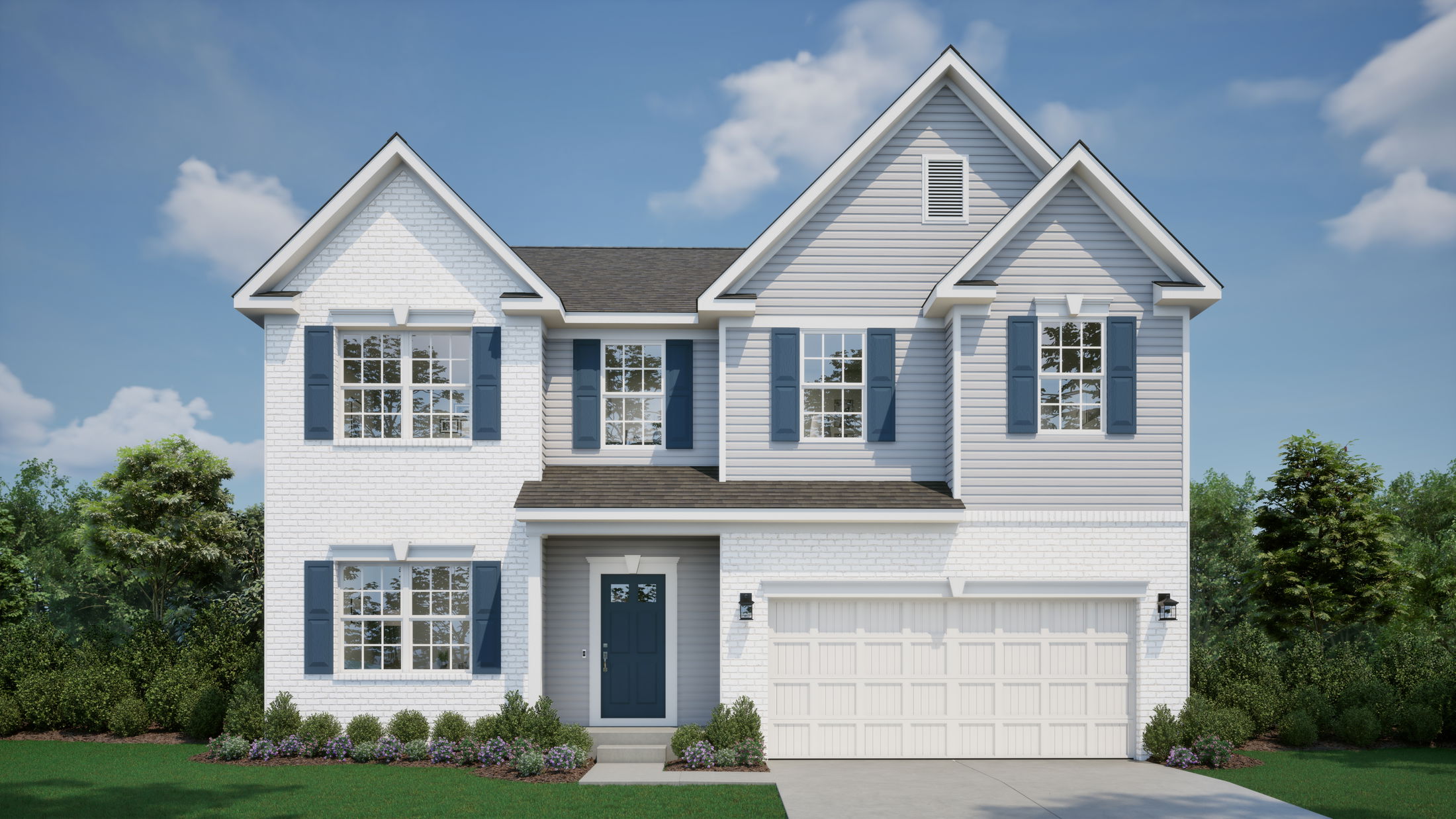 white and gray exterior shutters birmingham home design in hunters preserve