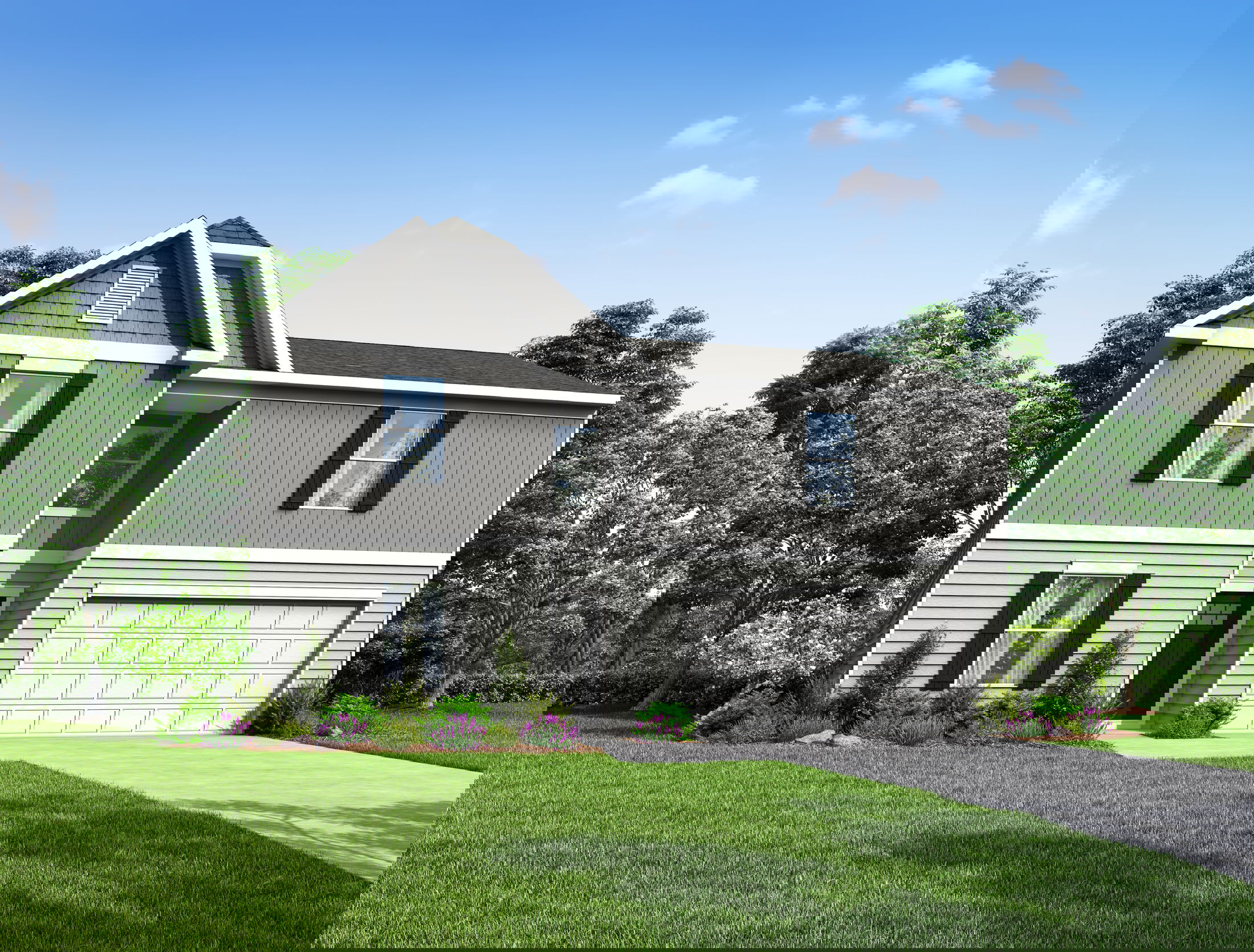 Image of a wooded landscape at sunset, distorted with colorful glitch effects.