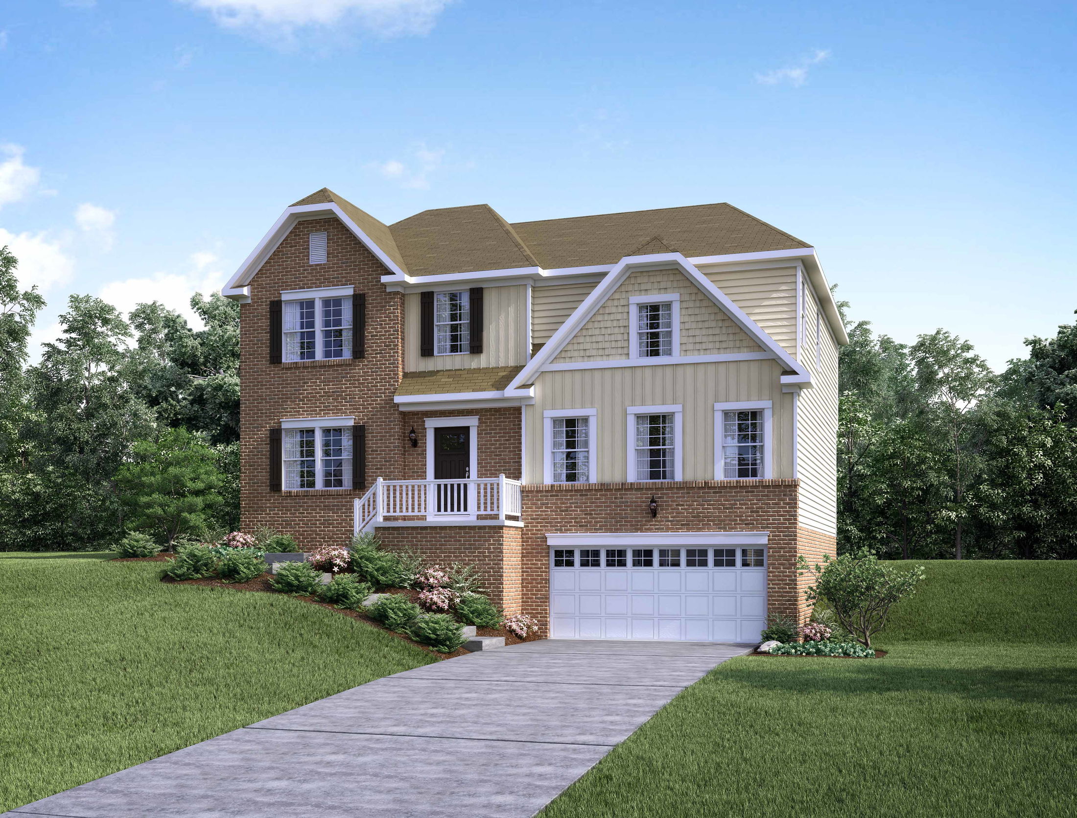 tucson single family home design with brick and siding in hunters preserve