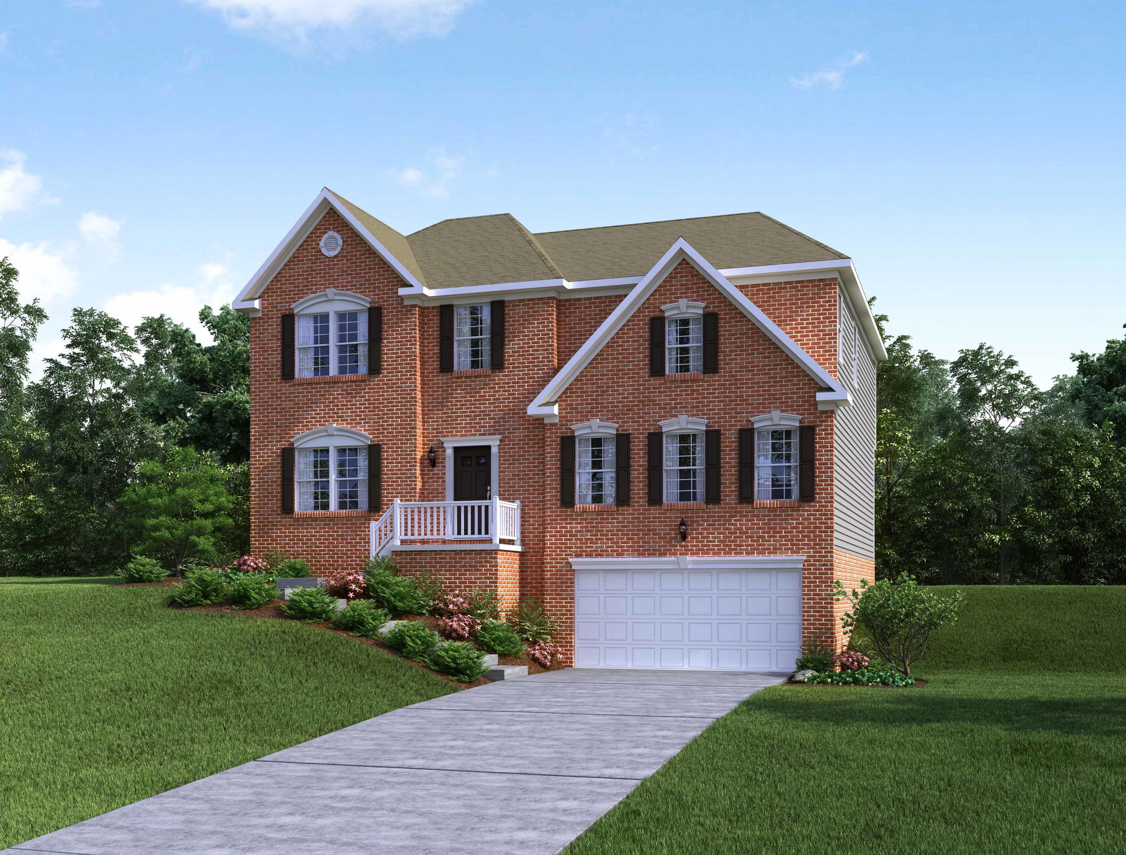 tucson single family home design with red brick in hunters preserve