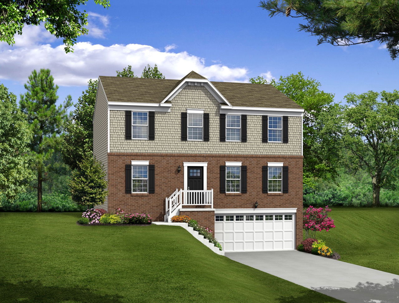 Siding and brick single family home design the Waterloo in Magnolia Ridge