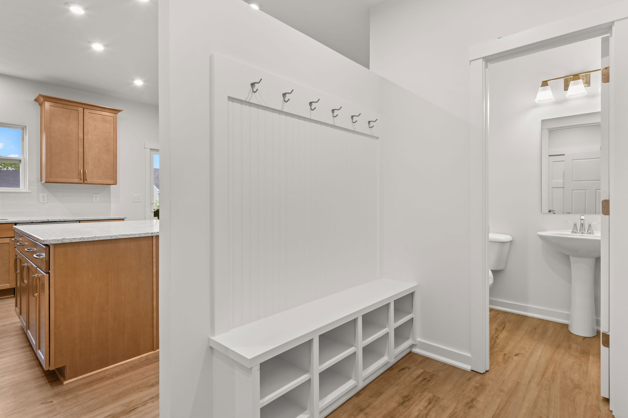 Mudroom cubby area of the Somersetin Clearview Crossing