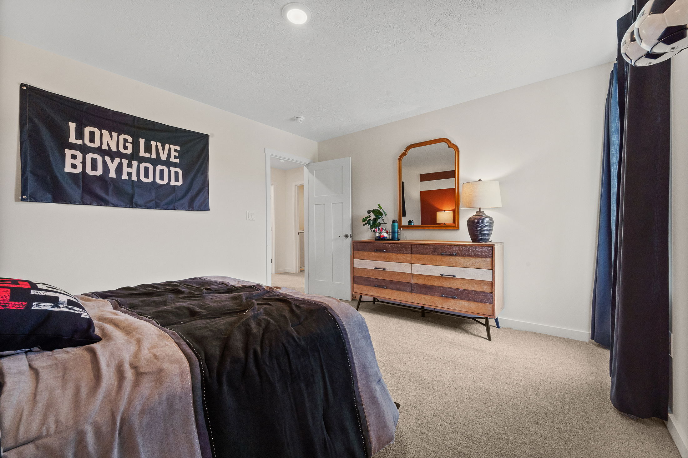 Modern bedroom interior with a 